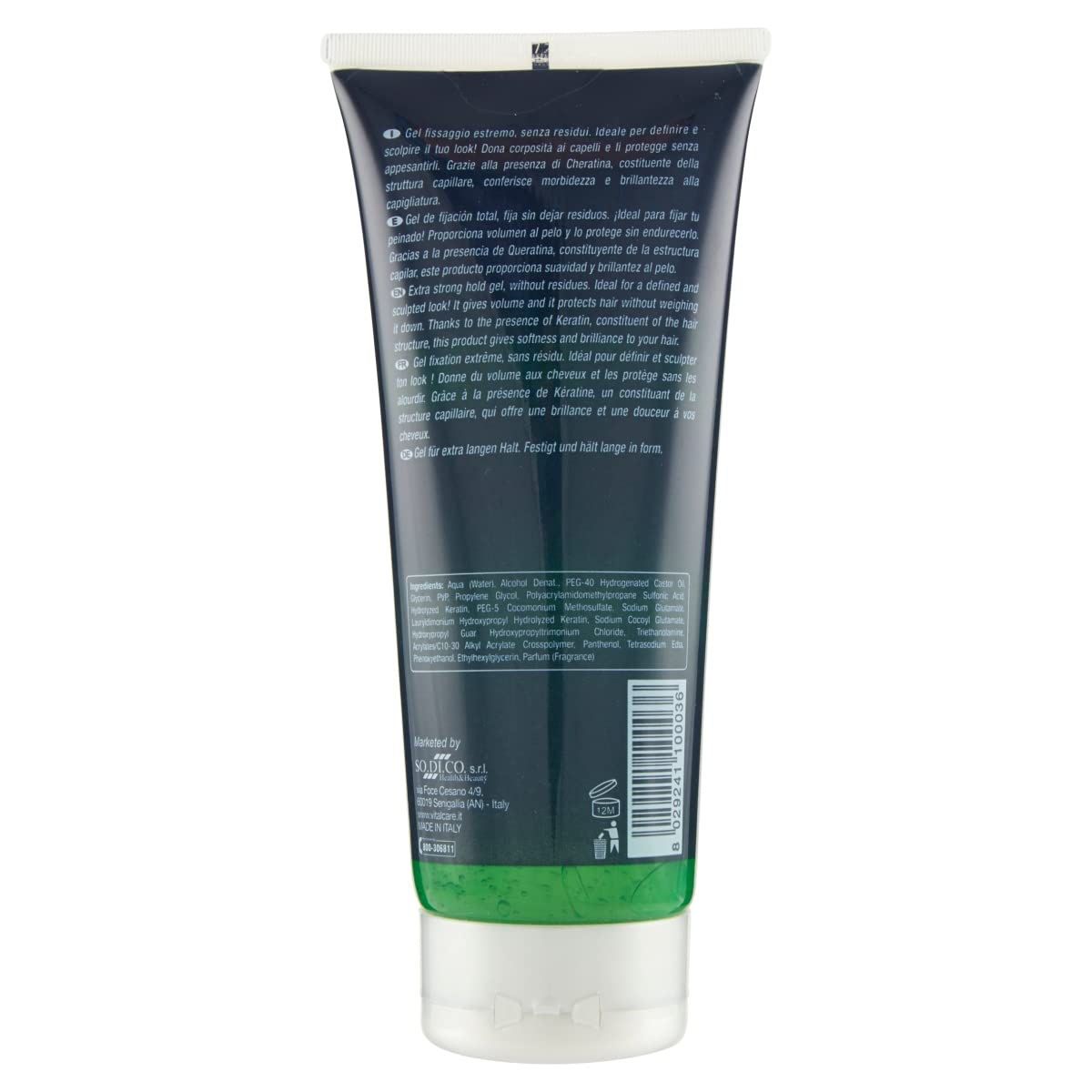 Vitalcare | Fix Extreme - Extrastrong Gel, Gel with Strong Fixing, Fixes and Defines Hair, Gel for Men with Keratin, Leaves No Residue, 200 ml