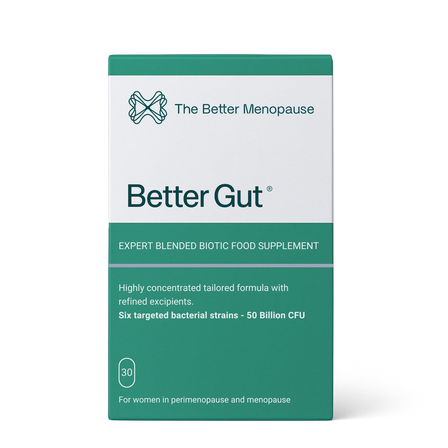 The Better Menopause | Better Gut Advanced Biotic Supplement for Women 35+ | Probiotics for Gut Health, Perimenopause & Menopause | One Month Supply