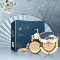 CATKIN X SUMMER PALACE Foundation for Mature Skin, Full Coverage Foundation with Lightweight and Breathable Formula, Refillable Cushion Foundation 13g*2(C03)