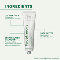 facetheory Peptide Firming Night Cream (Unscented) - Anti Wrinkle Night Cream with Melatonin to Repair & Nourish Skin - Night Moisturiser to Reduce Fine Lines & Wrinkles & Restore Firmness (50 ml)