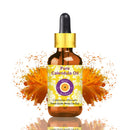 Deve Herbes Pure Calendula Oil (Calendula officinalis) Non-Sticky | Non-Greasy | for Skin, Hair, Massage & DIY Use 30ml with Glass Dropper