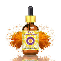 Deve Herbes Pure Calendula Oil (Calendula officinalis) Non-Sticky | Non-Greasy | for Skin, Hair, Massage & DIY Use 30ml with Glass Dropper