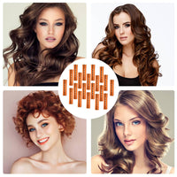 Hahhhha 24 Pieces Hair Perm Rods Cold Wave Rods,Perm Rods Set Medium Size Cold Wave Rods with Steel Pintail Comb Rat Tail Comb, Curly Rods Tools for DIY(orange)
