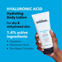 ‎The Solution The Solution Hyaluronic Acid Hydrating Body Lotion (200ml). Hyaluronic Acid Moisturiser with Sea Algae Complex, Night Moisturiser, Day Cream for Body, Vegan & Cruelty Free Womens Moisturiser