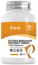 iperk Citrus Bergamot Extract 500mg - 180 Vegetarian Capsules - 40% Polyphenols - Premium Quality Supplement
