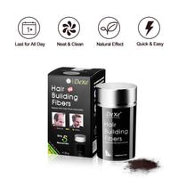 Dexe Hair Building Fibers - Thickening Fiber for Women and Men-Gentle Plant Formula-Hypoallergenic-Natural Look - Hair Loss Concealer Powder for Thicker Fuller Hair - .77oz (Dark brown)