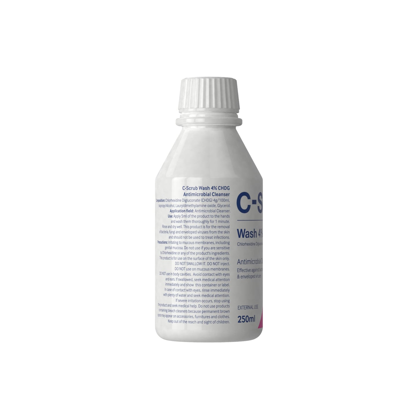 C-Scrub Wash Chlorhexidine 4% w/v | 250ml | Anti-Microbial Hand, Skin Cleanser | Pump Dispenser | Antibacterial Wash