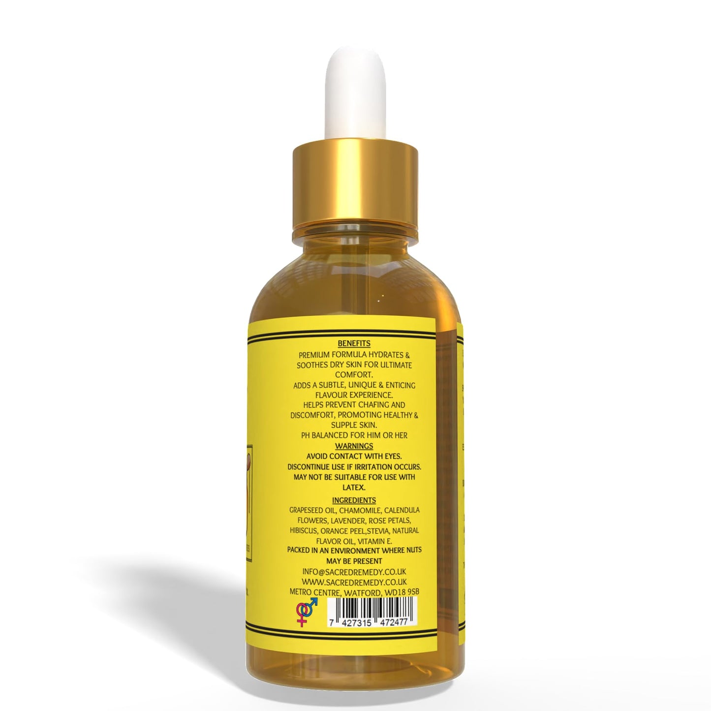 Sacred Remedy The Bee's Knees | Kiss My Nuts Premium Moisturising Oil for Men. Get Smoother, Softer, Sweeter Skin & Prevent Chaffing. Non-Greasy Flavoured Formula for Ultimate Comfort [50ml]