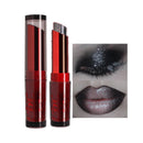 QUIWEN Black Eyeshadow Stick, 2 Colours Black Silver Shimmer Cream Eyeshadow Stick, Black & Silver Shimmer Eyeshadow Lipstick 2 IN 1, Long Lasting Highly Pigmented Shimmer Black Lipstick Eyeshadow Pencil