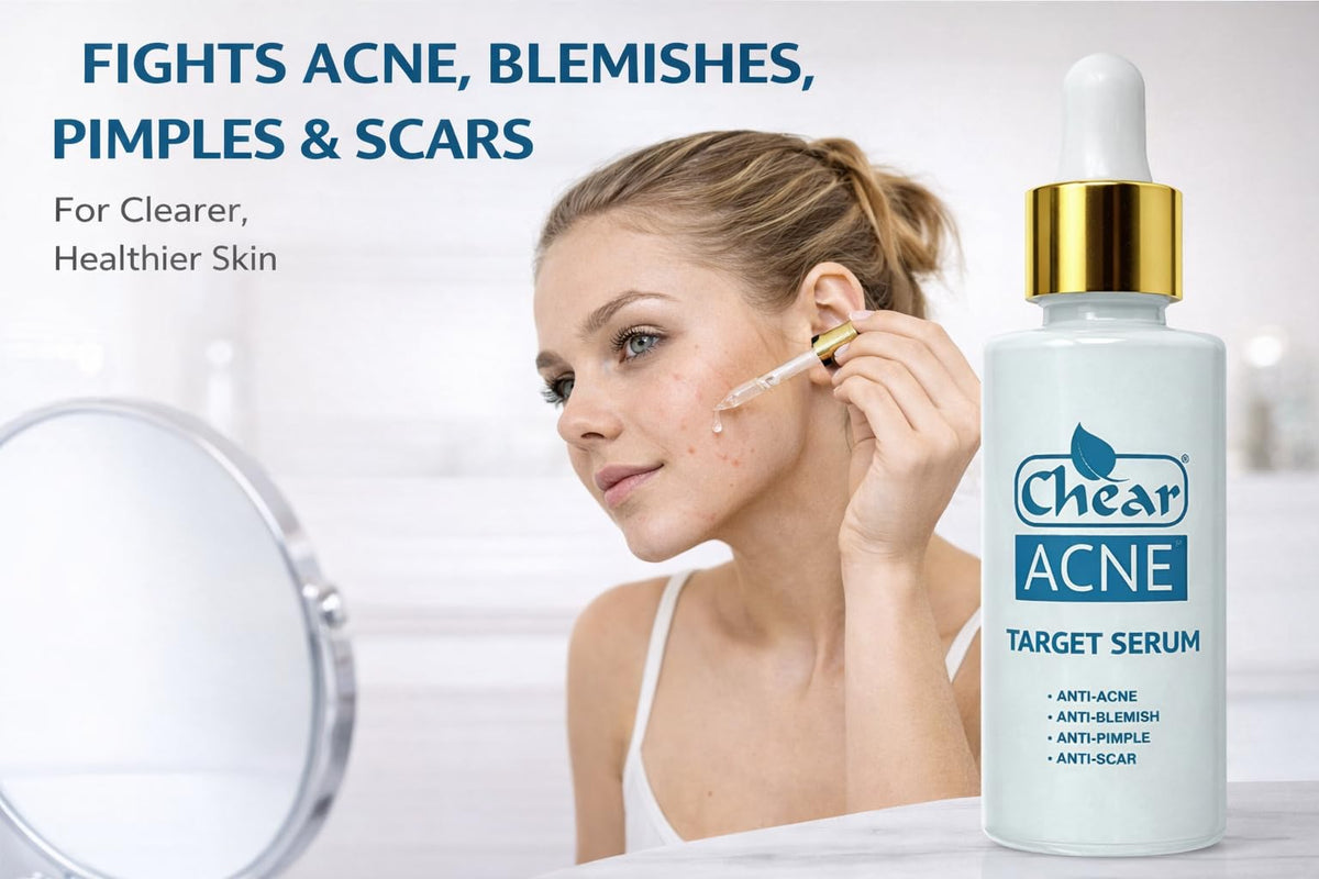 CHEAR ACNE Chear Acne Target Serum 60ml – Salicylic Acid BHA Spot Treatment with Witch Hazel & Neem, Pore Clearing Serum for Acne, Oily Skin & Blackheads