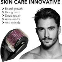 Derma Roller for Skin,Beard Derma Roller for Hair Growth & Care,Facial Roll, Micro needling 0.25mm 0.5mm 1mm 1.5mm,540 Titanium Micro Needles for Facial,Body & Hair Growth (0.5MM)