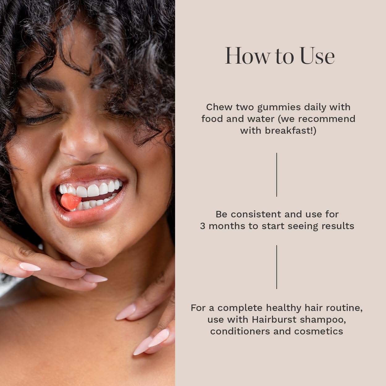 HAIR BURST Biotin Gummies for Hair Growth — Hair, Skin & Nails Vitamin Supplement, Reduces Breakage, Promotes Healthier Thicker- Daily Chewable Vitamins - 30 Day Supply