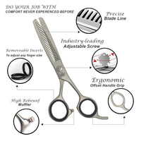 ENZO ENGLAND Professional Hair Cutting Trimming Thinning Shears Scissors Hairdressing Texturizing Razor Edge Blades Japanese Stainless Steel with Adjustable Screw 6 inch (Thinning Shears)