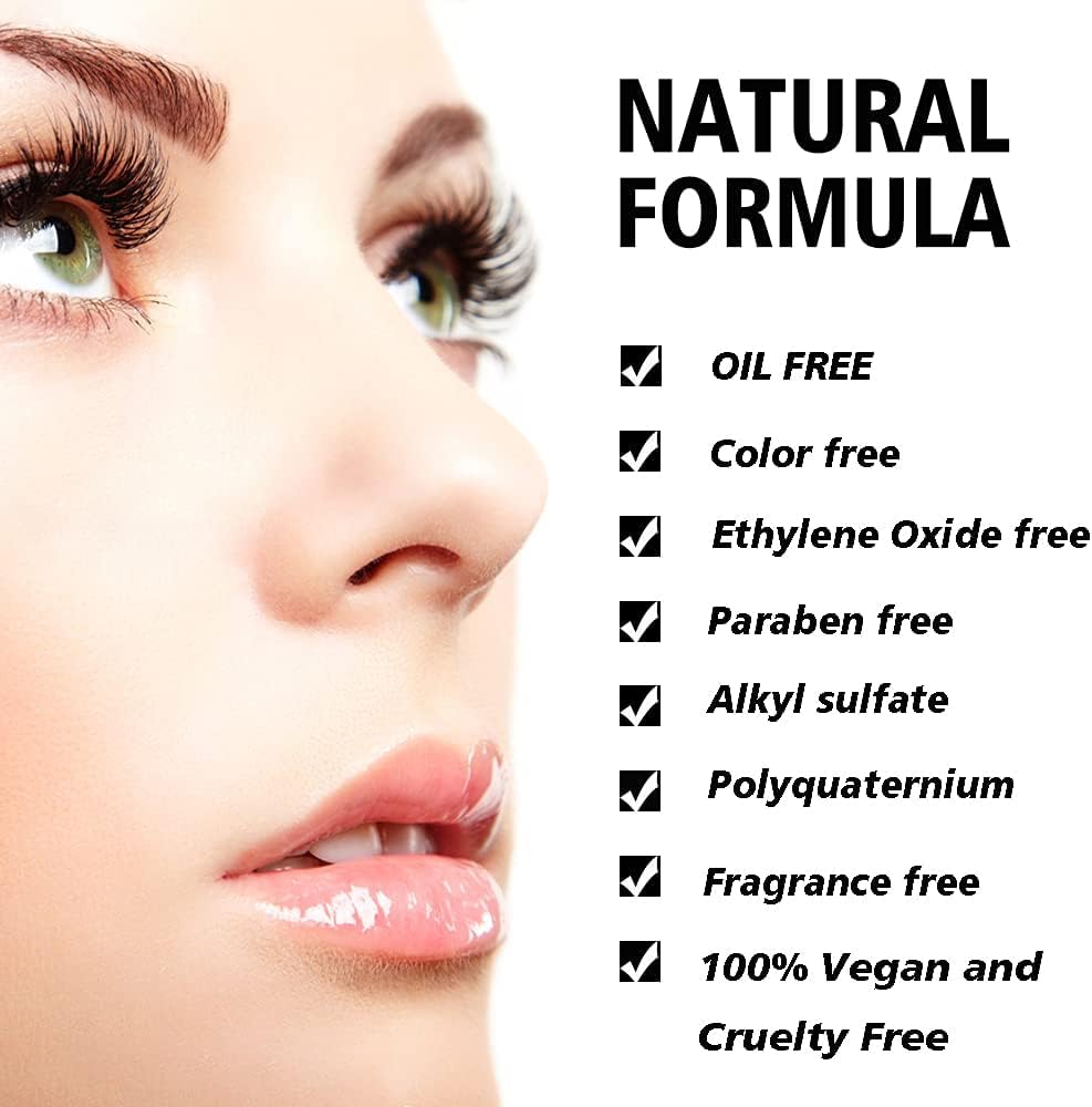 Mererke_Pretty Eyelash Extension Shampoo 60 ml + Brush - Eyelid Foaming Cleanser - Sensitive Paraben & Sulfate Free - Eyelash Wash and Lash Bath for Extensions - Salon Use and Home Care