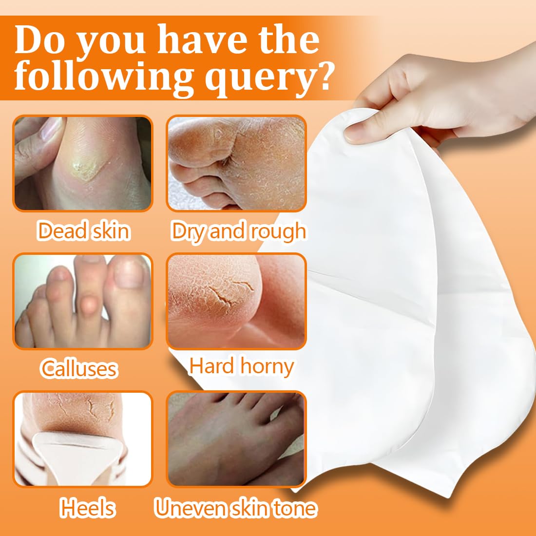 Tomedeks 4 Pairs Foot Peel mask for Hard Skin, Peeling Foot mask