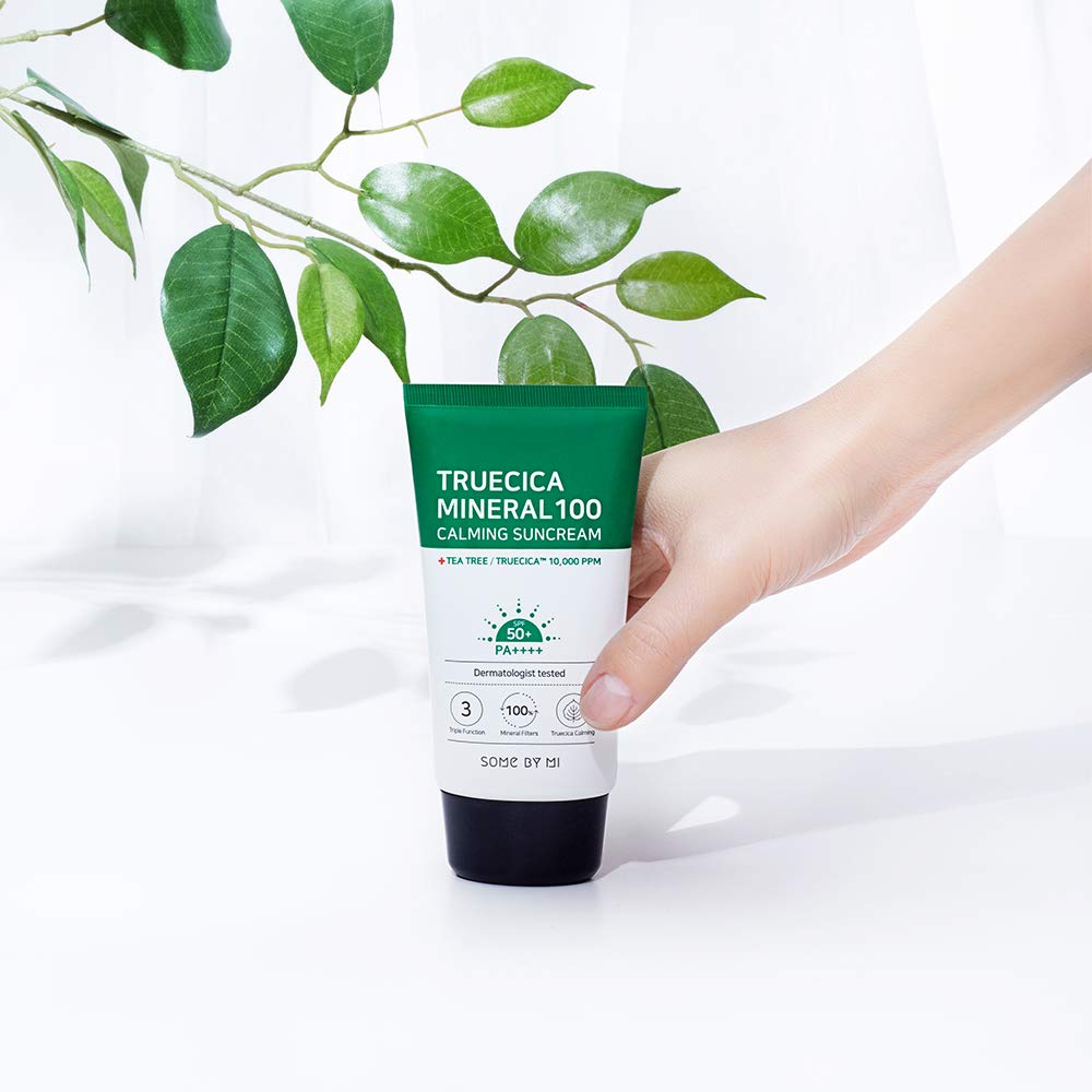 SOME BY MI Somebymi Truecica Mineral 100 Calming Suncream SPF50+ PA++++ (50ml) BTOB Mild Sun Block Sunscreen Cream True Cica, Somebymi