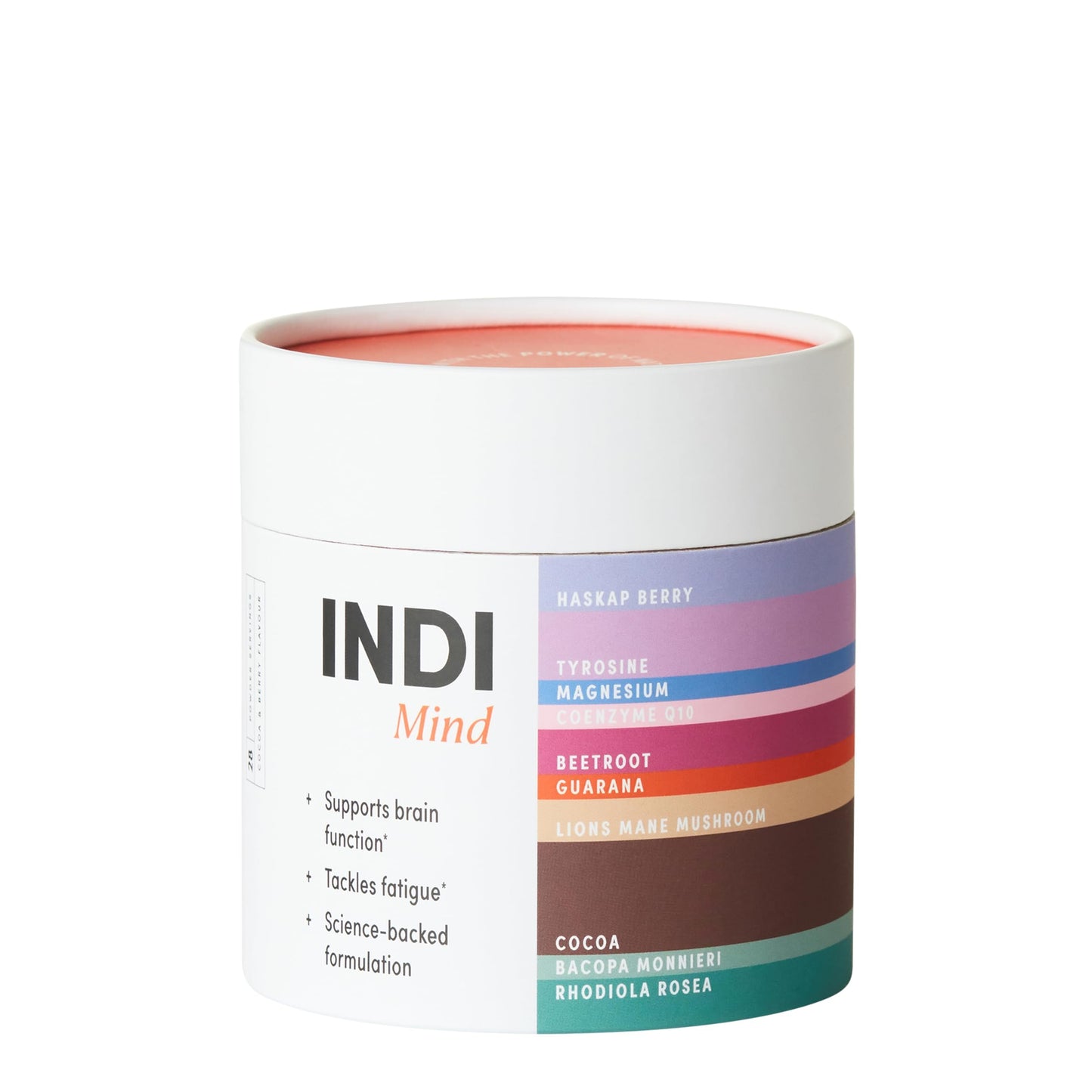 Indi INDI Lion's Mane Mushroom Powder Supplement – Nootropic Brain Support for Focus & Mental Clarity – 15:1 Extract with Magnesium, CoQ-10 & Rhodiola – Chocolate Flavour, Vegan & Made in UK – 28 Servings