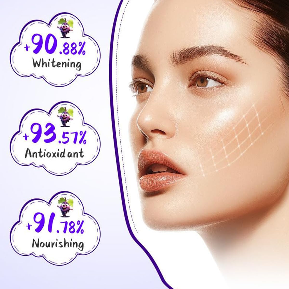 HQDA 10 Pack Fruit Face Masks Set Christmas Kit – Kiwi, Lemon, Grape, Cherry, Watermelon, Avocado & More, Moisturising Fruit Sheet Masks, Adult Girls Gentle Skincare for All Skin Types