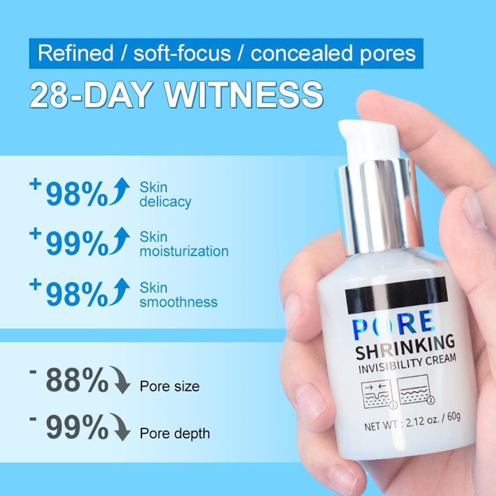 HOPHAT Pore Shrinking Invisibility Face Primer, Hydrating Pore Face Cream, All Matte Full Coverage Foundation Base, Moisturising Non-Stick Smoothing Face Primer