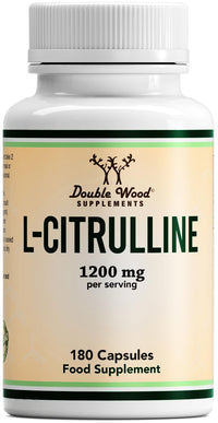 Double Wood Supplements Double Wood L Citrulline | 180 L-Citrulline Capsules - 1200mg L Citrulline per Serving | 90 Servings | Nitric Oxide Supplement | Promotes Cardiovascular and Muscle Health | Non-GMO | UK Manufactured