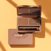 SinceReal 2 In1 Eyebrow-Powder Kit with Palette, Pencil, & Tint, Light Brown & Dark Brown Eyebrow-Powders for Dye & Contouring of Brows