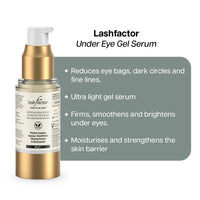 Lashfactor Under Eye Gel Serum - Hydrating Eye Serum for Dark Circles, Puffy Eyes, Eye Bags - Eye Bags Remover - Anti Ageing Eye Serum - Scientifically Proven & Vegan - 30g