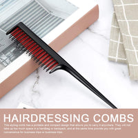 DAJUXIN 3 Pcs Hairdressing Back Combing Triple Teasing Comb Hairdressing Back Combing Tail Comb Hairdressing Combs for Back Brushing Combing Slicking Hair