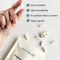 INNOPURE Magnesium Bisglycinate - 180 Capsules - Bioavailable Magnesium Supplements - 1000mg Per Serving (2 Capsules) Providing 200mg of Elemental Glycinate Powder - Made in The UK