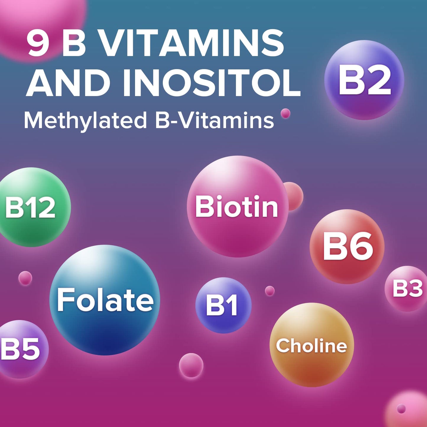Liposomal Vitamin B Complex Softgels - 9 Methylated B Vitamins for Easily Absorbed, Vitamin B6, Folate & Inositol, 10x Better Absorption, 90-Day Supply, 90 Softgels (Pack of 1)