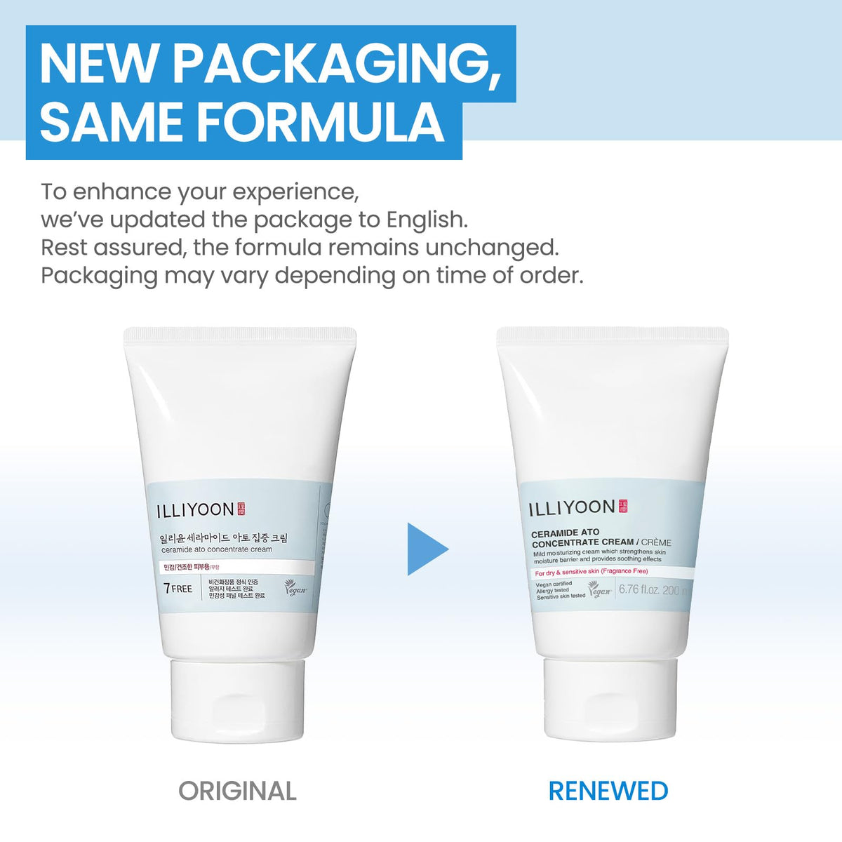 Illiyoon ILLIYOON Ceramide Ato Concentrate Cream (200ml, 6.76 Fl Oz) | Moisturizer for Dry&Sensitive Skin, 100hr Hydration, Restoring Skin Barrier | Gentle for Infants and Adults | Vegan | Fragrance Free