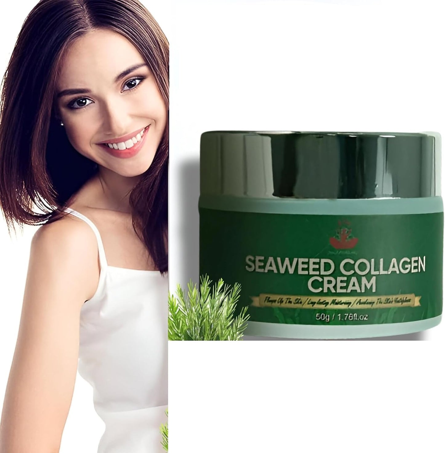 NATUREGURU Seaweed Collagen Face Cream. Seaweed derived Collagen cream for ageing skin, anti ageing with natural seaweed Collagen for Ultimate Hydration. 50g/1.76oz