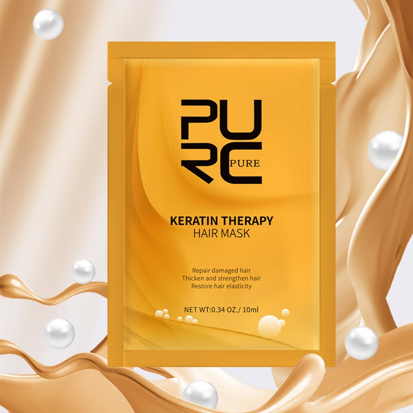 QIEEUMIN Keratin Hair Mask Deep Conditioner Keratin Hair Treatment Mask Collagen Hair Treatment Trengthens Hair Reduce Frizz and Tangles Restores Elasticity and Shine 10pcs