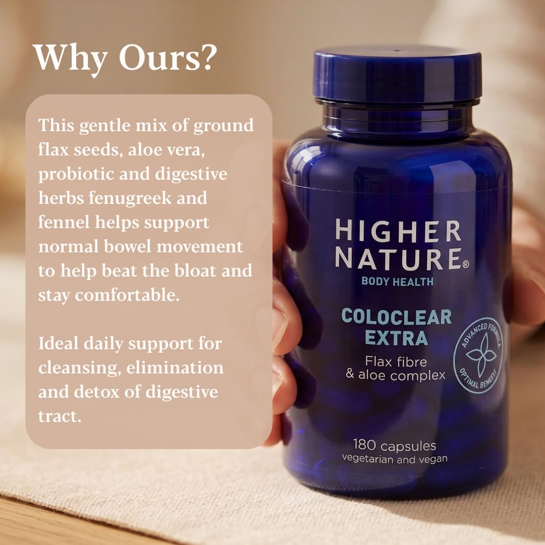 HIGHER NATURE Higher Nature ColoClear Extra - Flax Fibre & Aloe Complex - 180 Capsules