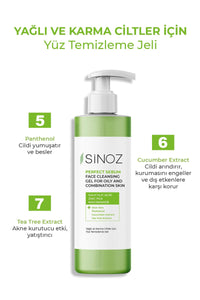 Sinoz,Perfect Sebum Balancing Facial Cleansing Gel,400 ml,For Oily Combination Skin