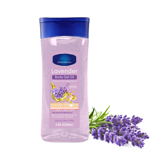 Lavender Body Oil Gel- Body Moisturising for Women Relaxing Skin Care - Vitamin E Oil For Skin - Body Moisturiser for Anti-Wrinkles & Reduce Fine Lines - Body Oil For Women - Hydrating Body Skin Care