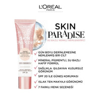 L'OREAL PARIS L'Oreal Paris Skin Paradise Tinted Moisturiser, Up to 24h hydration, SPF20, 03 Fair, 0.039 kg