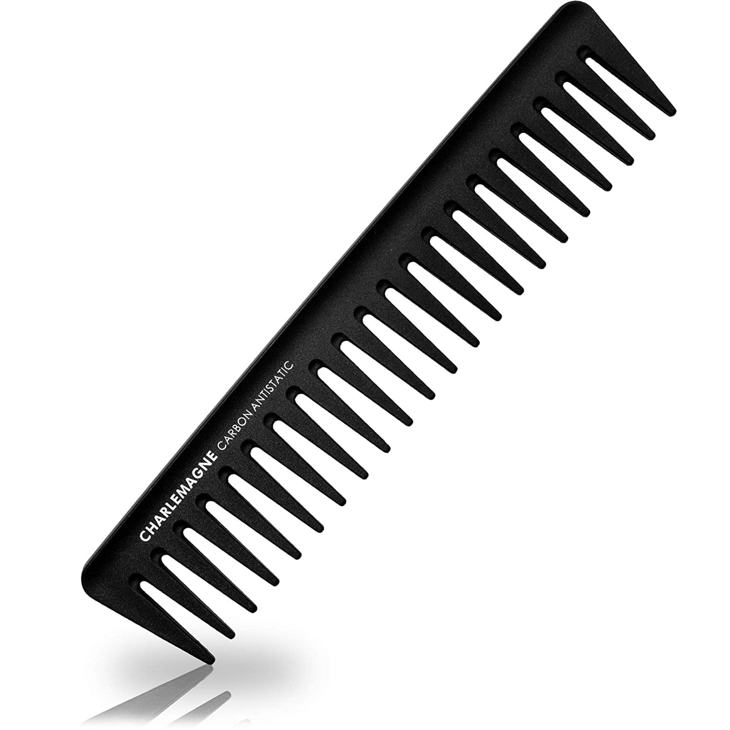 Charlemagne Wide Tooth Comb for Men - 19 cm, Anti-Static Carbon