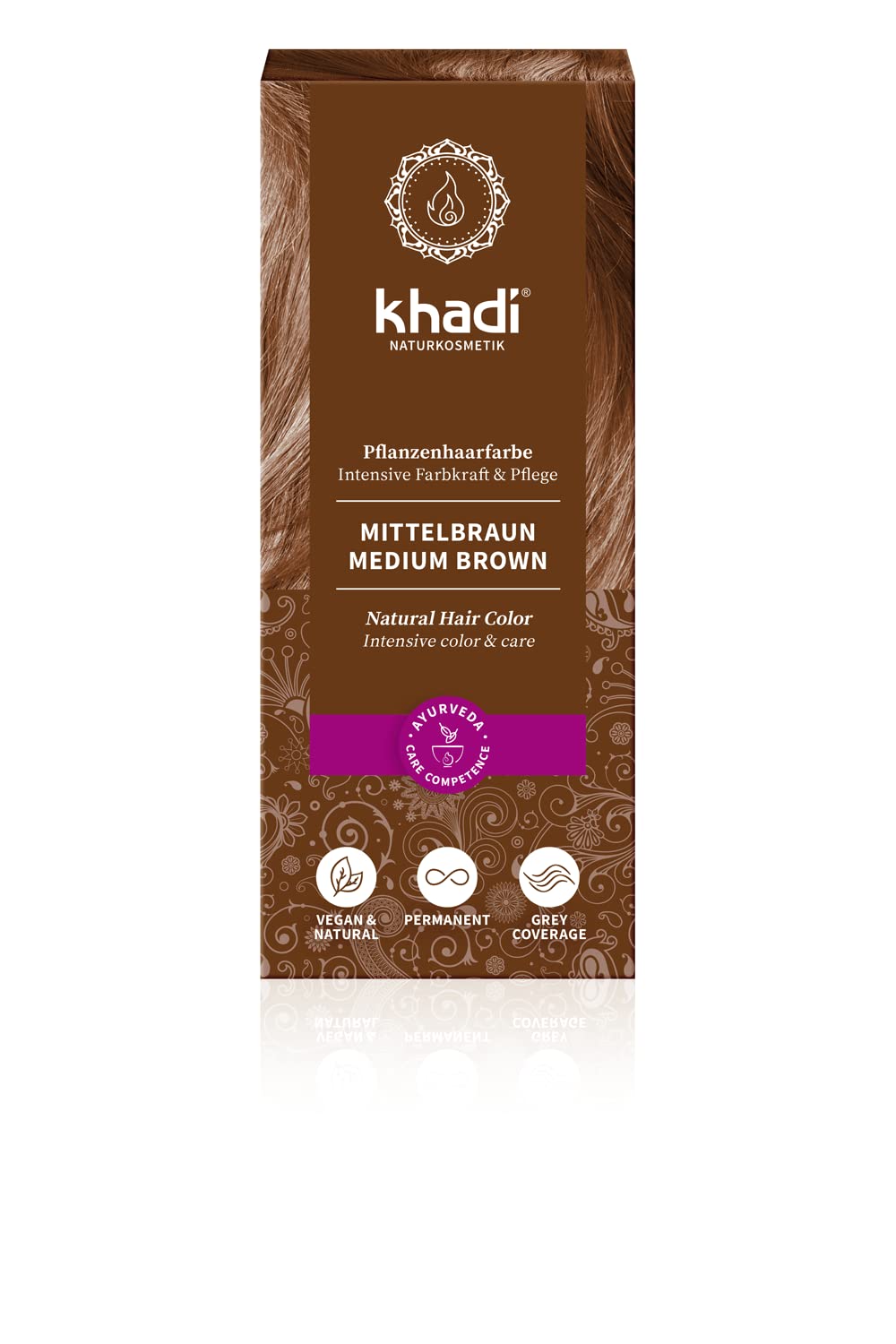 Khadi Natural Products Khadi Plant Hair Dye Medium Brown 100 g