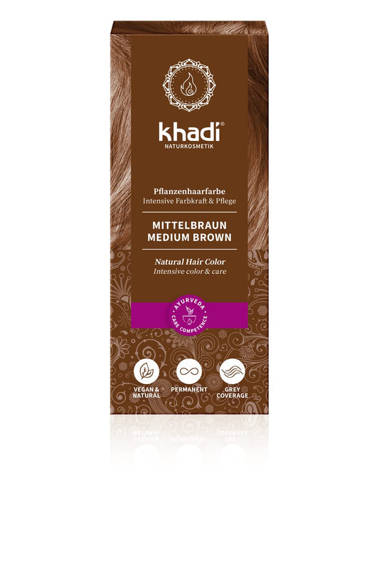 Khadi Natural Products Khadi Plant Hair Dye Medium Brown 100 g