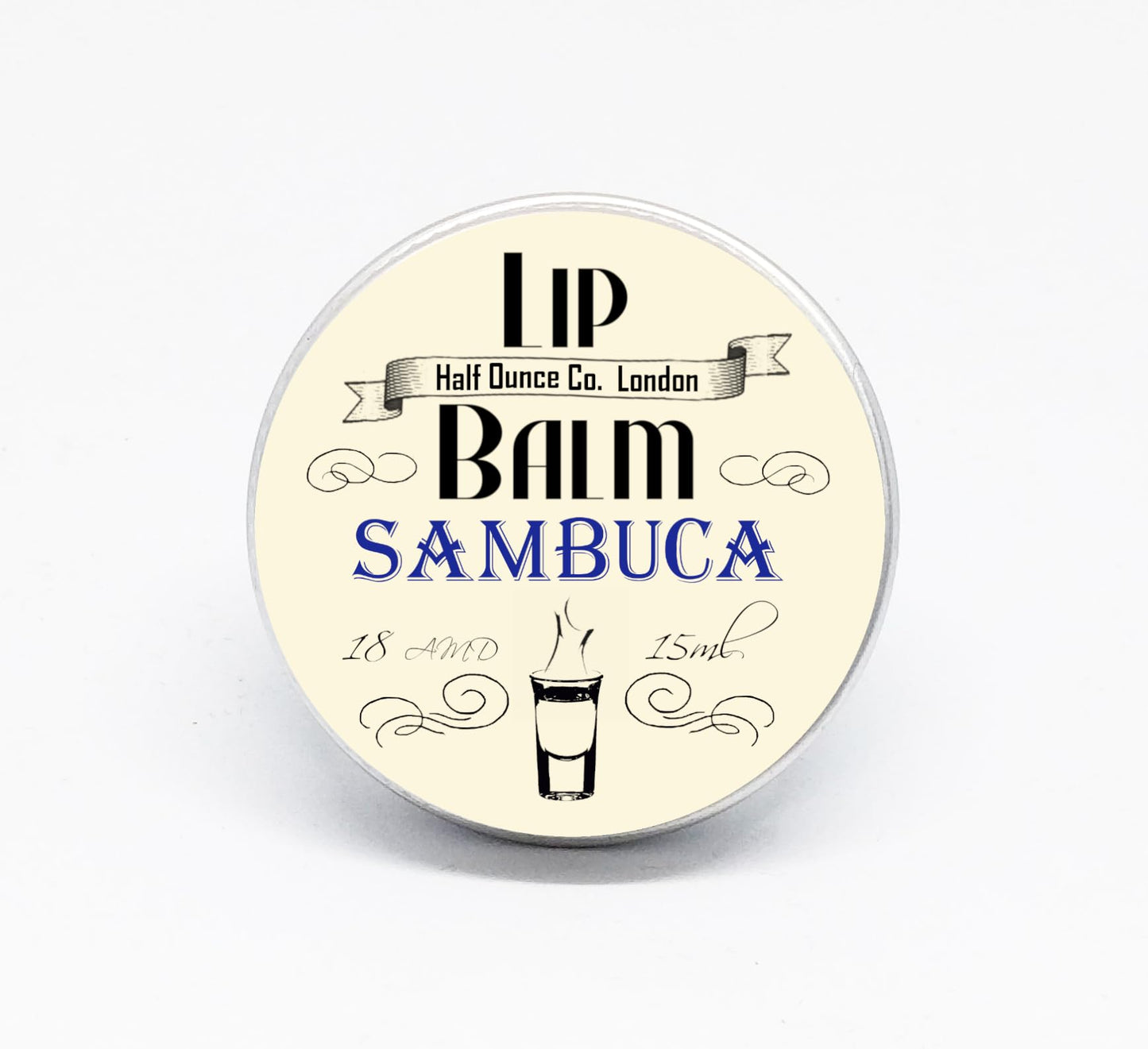Sambuca Liqueur Lip Balm – Sweet Aniseed Flavour, Richly Nourishing Balm for Soft, Smooth Lips from Half Ounce Cosmetics