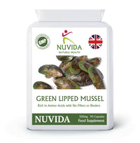 NUVIDA NATURAL HEALTH Nuvida Green Lipped Mussel Capsules - High Strength Green Lipped Mussel for Humans - 90 Capsules - Ethically Sourced Green Lipped Mussel Extract from a Sustainable Environment in New Zealand