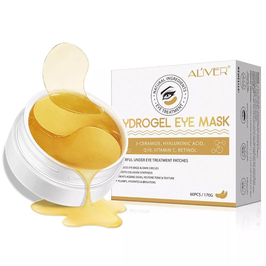 Generic Hydrogel Collagen Under Eye Masks, Under Eye Patches for Dark Circles & Bags, 24K Gold Cooling Gel Pads, Fine Wrinkles, Hydrating, Deep Moisturizing Improves Elasticity, 60 PCS