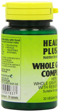Health Plus Whole Grape Complex Antioxidant Plant Supplement - 30 Tablets