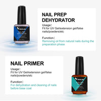 VENALISA Nail Primer and Dehydrator Set Professional Natural Nails Primer and Nail Prep Dehydrate Quick Dry For Gel Nail Polish Extension gel Acrylic Powder 15ml 0.5oz