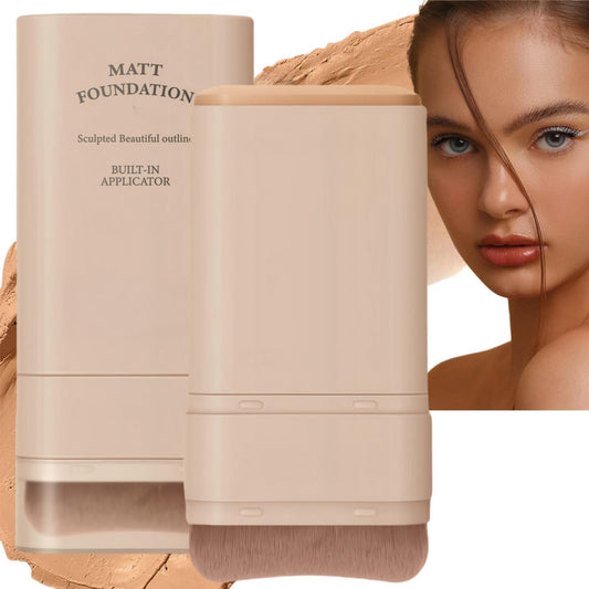 SingHao Makeup Foundation Stick,Cream Foun/dation With Built-In Brush,Make/up Multi-Use Coverage Concealer Sti/ck,Longwear Found/ation Stic/k,Stick Foundation Makeup,Foun/dation Face Sti/ck,Contour St/ick#4