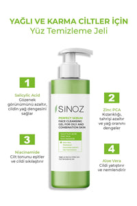 Sinoz,Perfect Sebum Balancing Facial Cleansing Gel,400 ml,For Oily Combination Skin