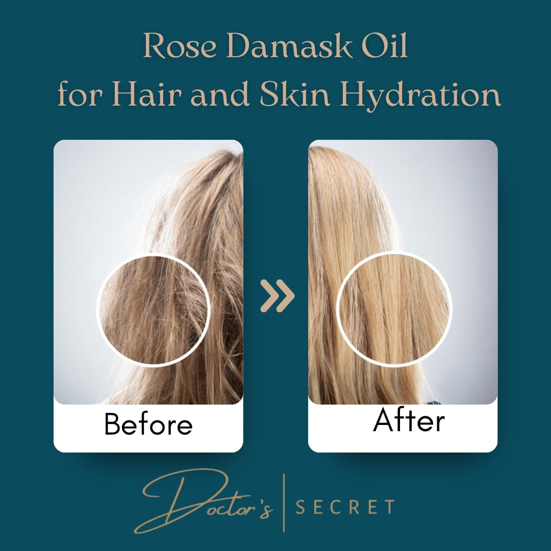 Doctor's Hair Secret Doctor's Secret Squalane, Rose, Joboba Multipurpose Oil Hair, Face, Body - Leave-In Hair Oil Ends Conditioning Shine Facial Oil Vegan 100% Natural Nourishing Hydrating Glow Glass Skin & Hair