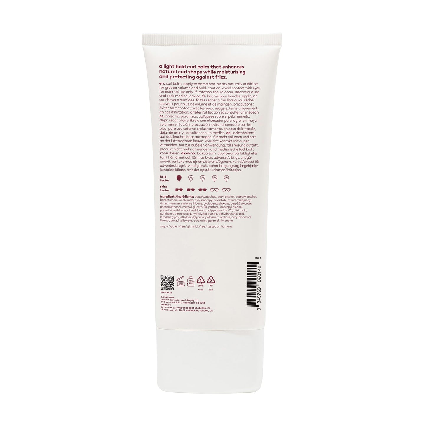 EVO Evo Liquid Rollers Curl Balm & Curl Defining Cream, Leave-in Balm, 200ml