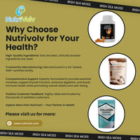 NutriVolv Irish Sea Moss, Bladderwrack & Burdock Root Complex 14,000mg | 120 High Strength Capsules Providing 120 Day Supply | North Atlantic Irish Sea Moss Supplement | No Fillers or Binders | Vegan & UK Made