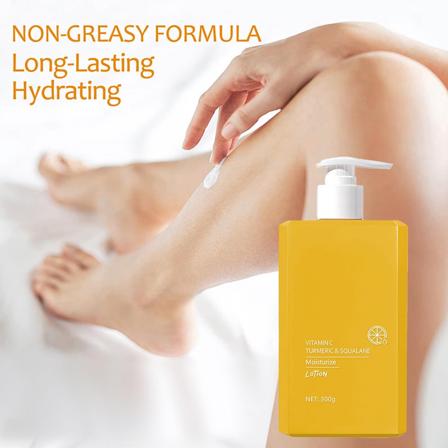 ISBEAUSOLS Turmeric Vitamin C Body Lotion UK - Fragrance Body Skin Care - Brightening Moisturiser for Dull Skin - Organic Night Repair Cream with Fast Absorption - Non-Greasy Summer Glow Lotion for Women 300 G